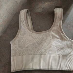 Avia Beige Patterned Kids Sports Bra